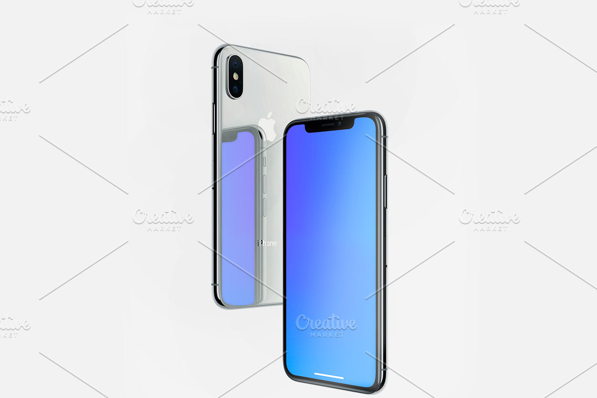 Reflection Apple iPhone X Mockup, an iPhone Mockup by mwsart (Photo 2 of 2)