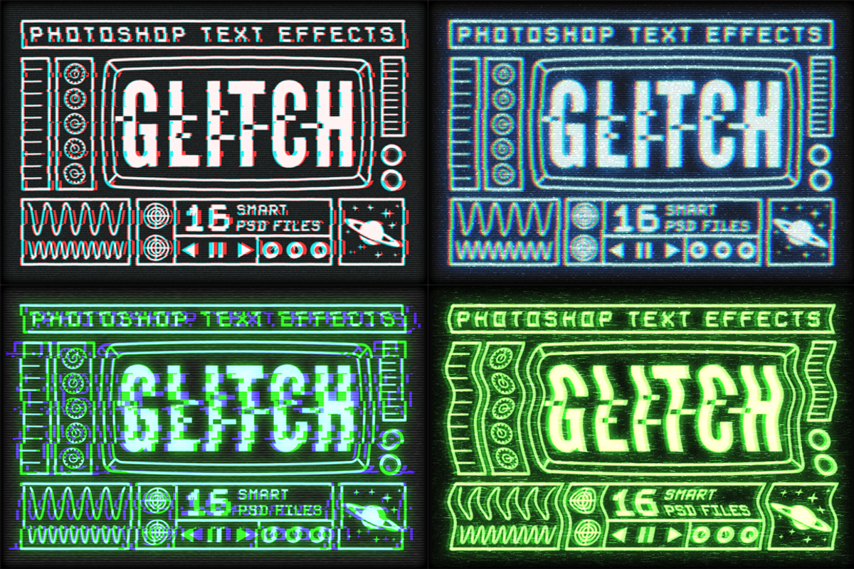 Glitch text effects for Photoshop, a Layer Style Add-On by MiksKS (Photo 8 of 12)