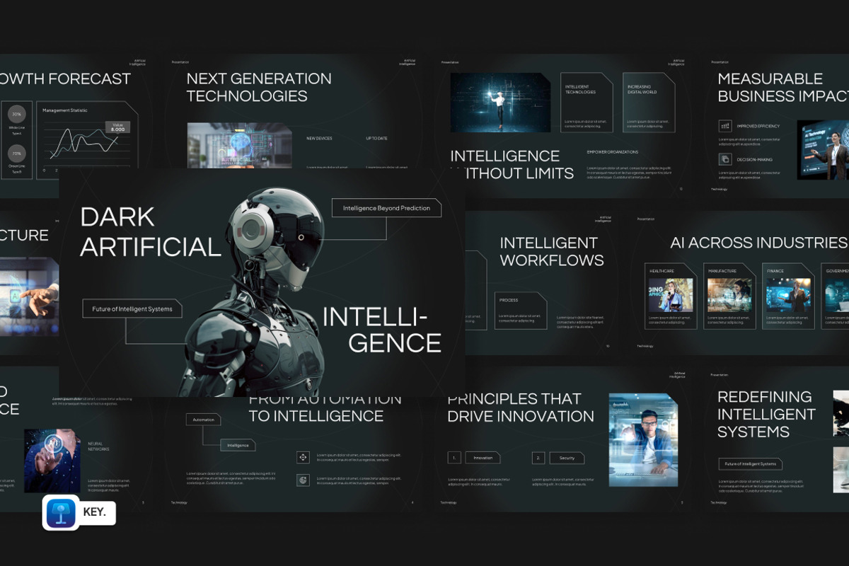 Dark Artificial Intelligence Keynote, a Presentation Template by Loin Studio (Photo 1 of 4)