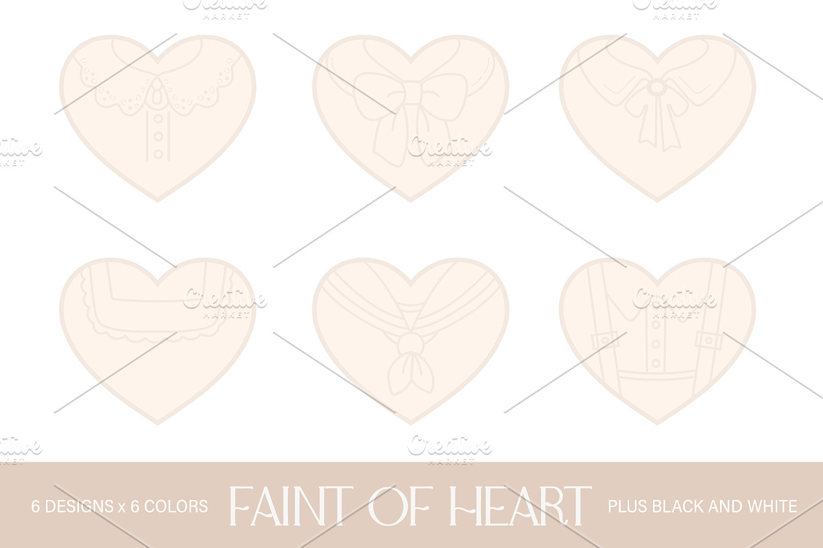 Faint of Heart Clipart Set, an Object Illustration by Patterns for Dessert (Photo 3 of 13)