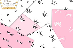 Pink Girly Digital Papers, Cute 119