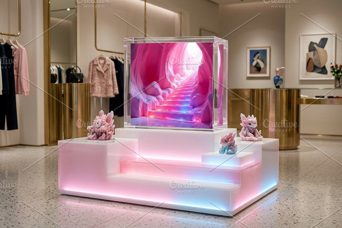 Pink Ice Cave Stairs Background JPG, a Background Graphic by Aura Canyon HQ (Photo 6 of 7)