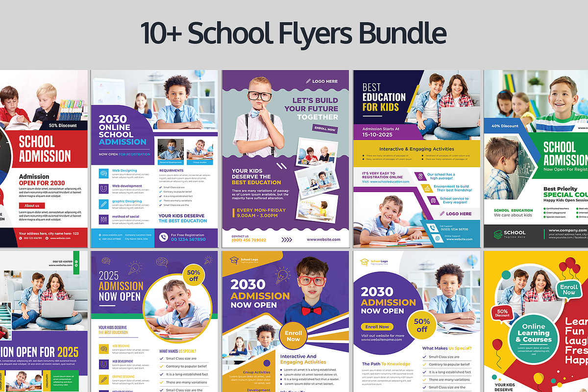 School Flyers Templates, a Flyer Template by Pixelpick (Photo 1 of 11)