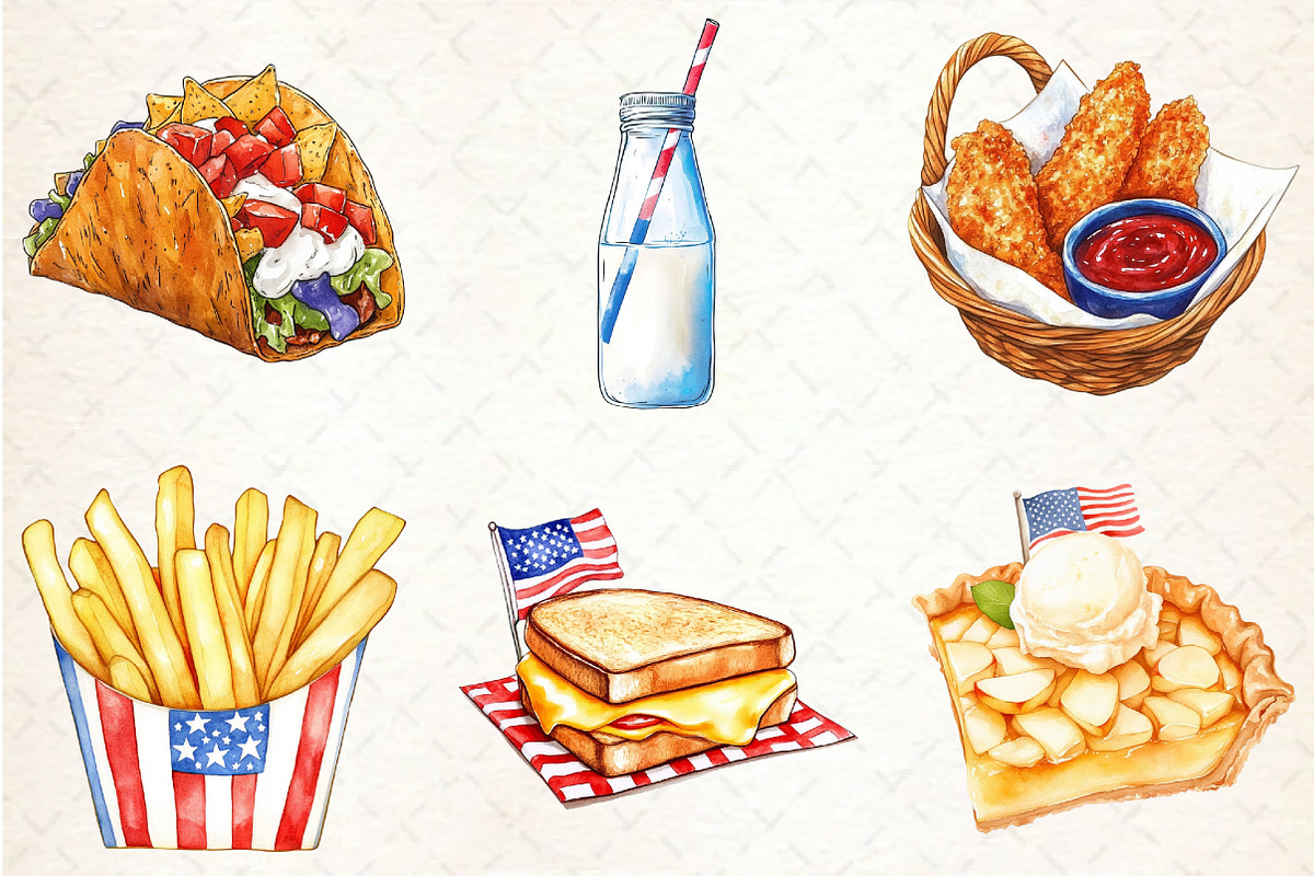 4th of July Fast Food Clipart, a Seasonal Illustration by Rose Art (Photo 4 of 4)