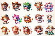 Crazy Hair Cow Cartoon Clipart, an Illustration by Rose Art (Thumbnail 2 of 4)