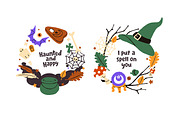Spooky Halloween wreaths designs set, a Seasonal Illustration by PaperTrident (Thumbnail 7 of 16)
