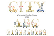 Alphabet with animals in the cars., an Animal Illustration by TaPilipa (Thumbnail 1 of 4)