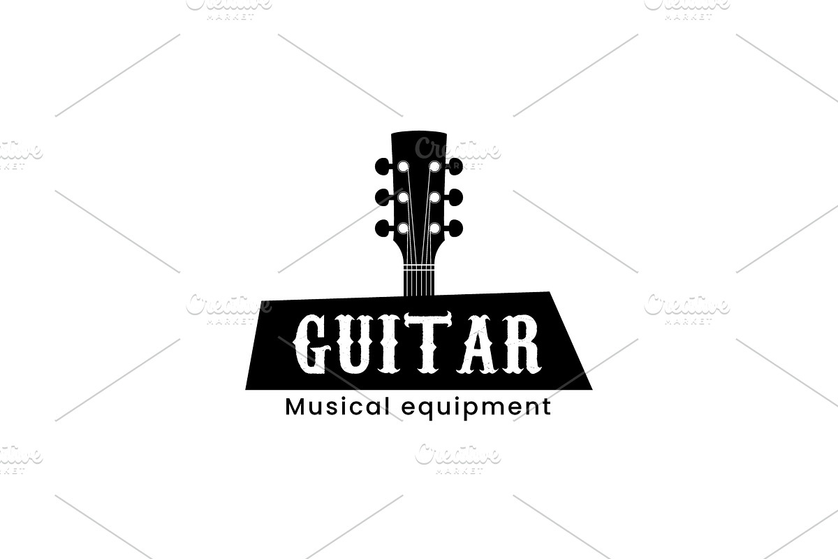 Guitar logo vector icon illustration, a Branding & Logo Template by Dyn Studio