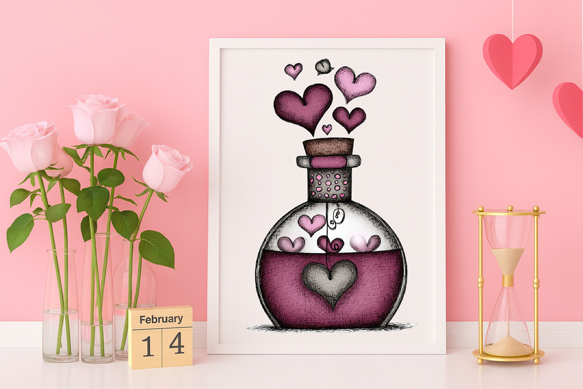 Whimsical Valentine Clipart Bundle, an Illustration by Canvas Craft (Photo 4 of 6)