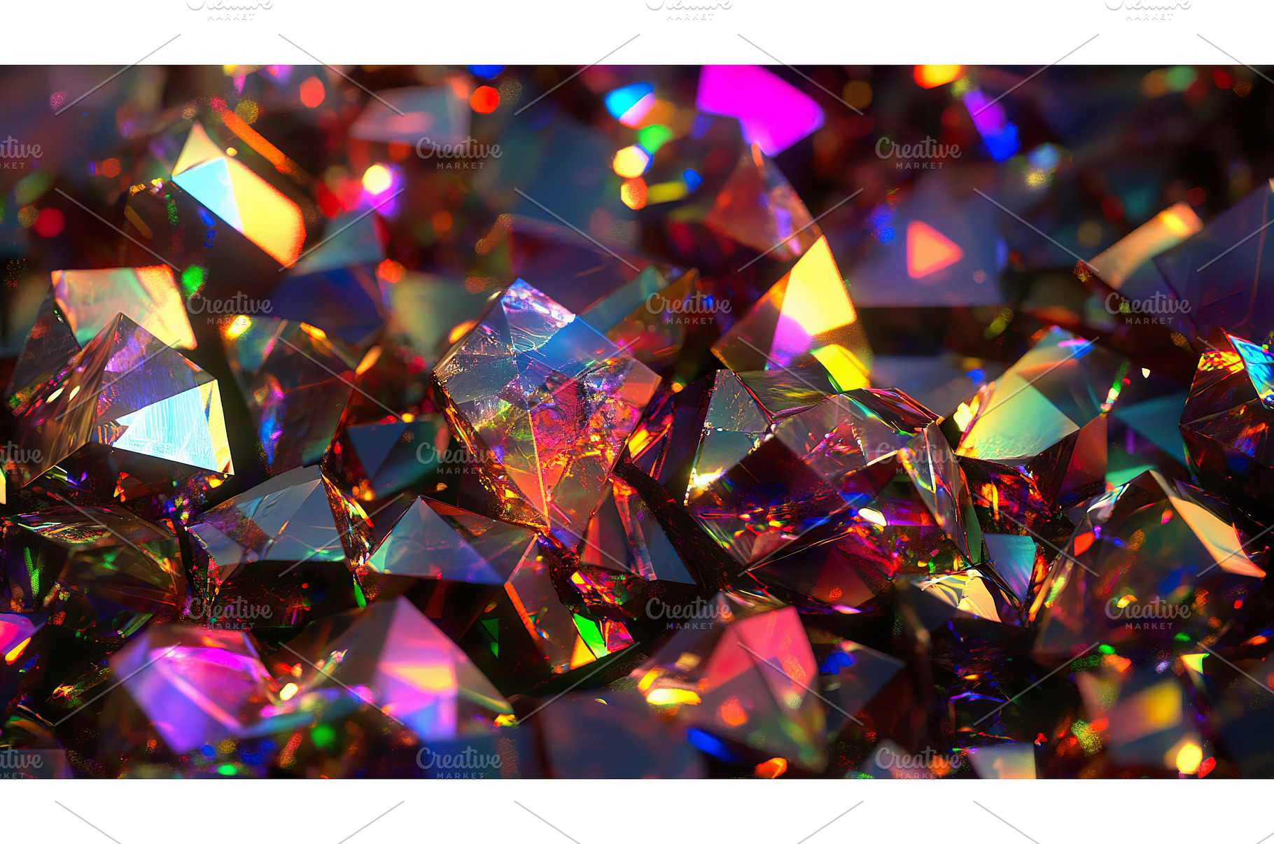 Colorful iridescent gems creating a, an Abstract Photo by Lermont51