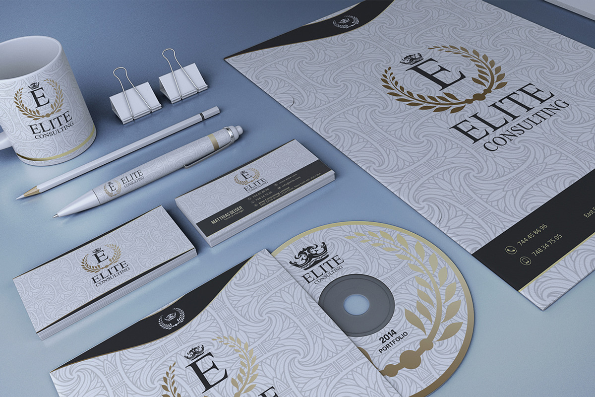 Gold And White Corporate Identity, a Stationery Template by Marvel (Photo 1 of 5)