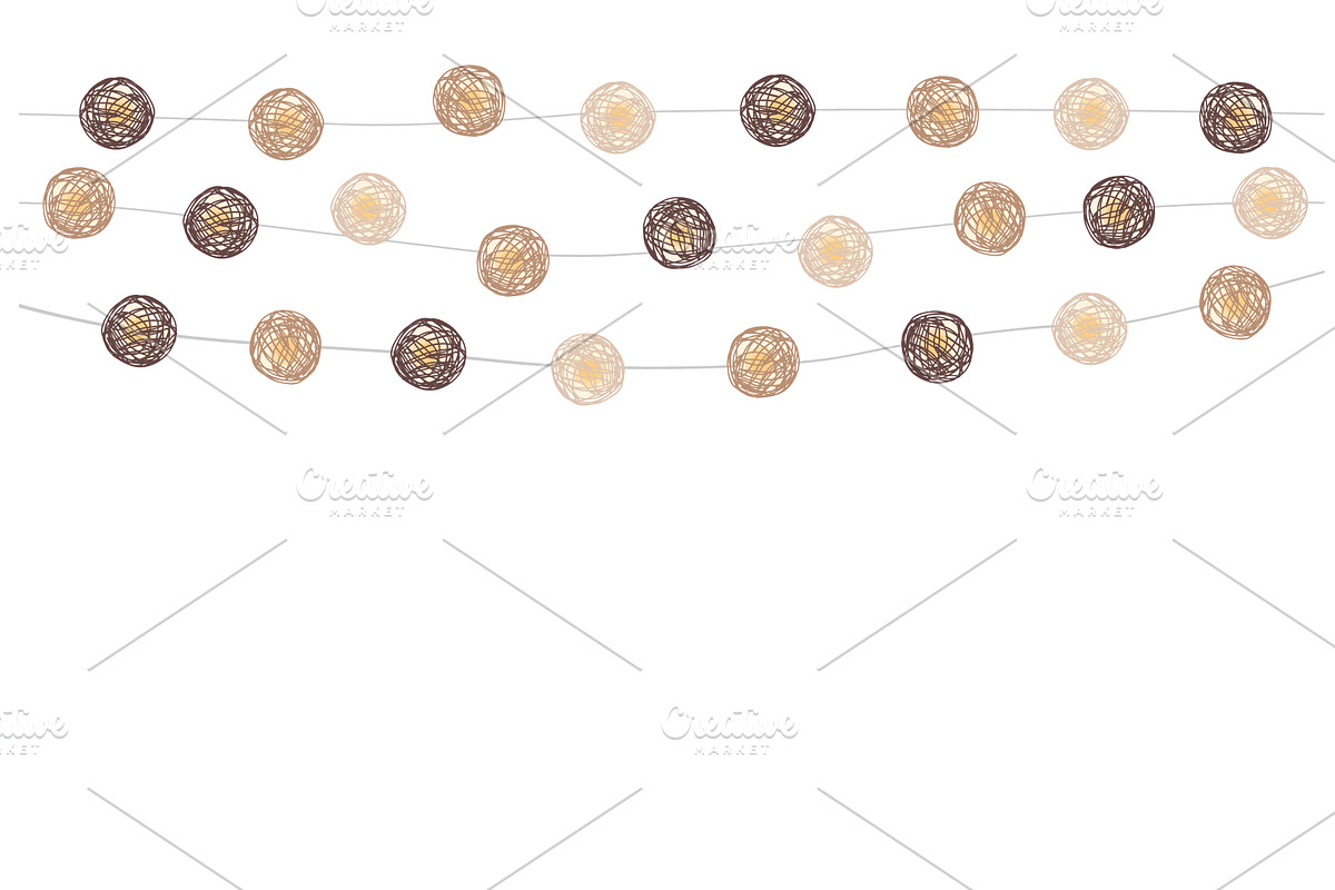 Lights thread ball garland, an Object Illustration by Toltemara