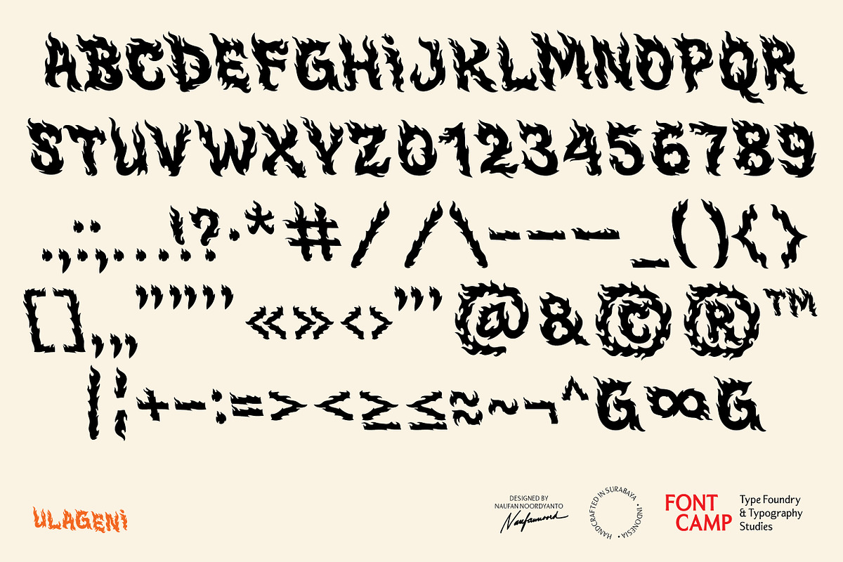 Ulageni Font (Serpent of Fire), a Symbol Font by Fontcamp Type Foundry (Photo 4 of 9)