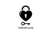 Heart Lock and Key Silhouette Icons, an Illustration by Designer_Momina (Thumbnail 19 of 51)
