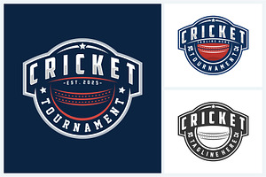 Cricket logo sport design template