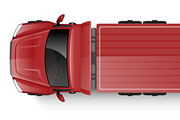Realistic red truck top view. Vector, a Transportation Illustration by Yayasya (Thumbnail 3 of 3)