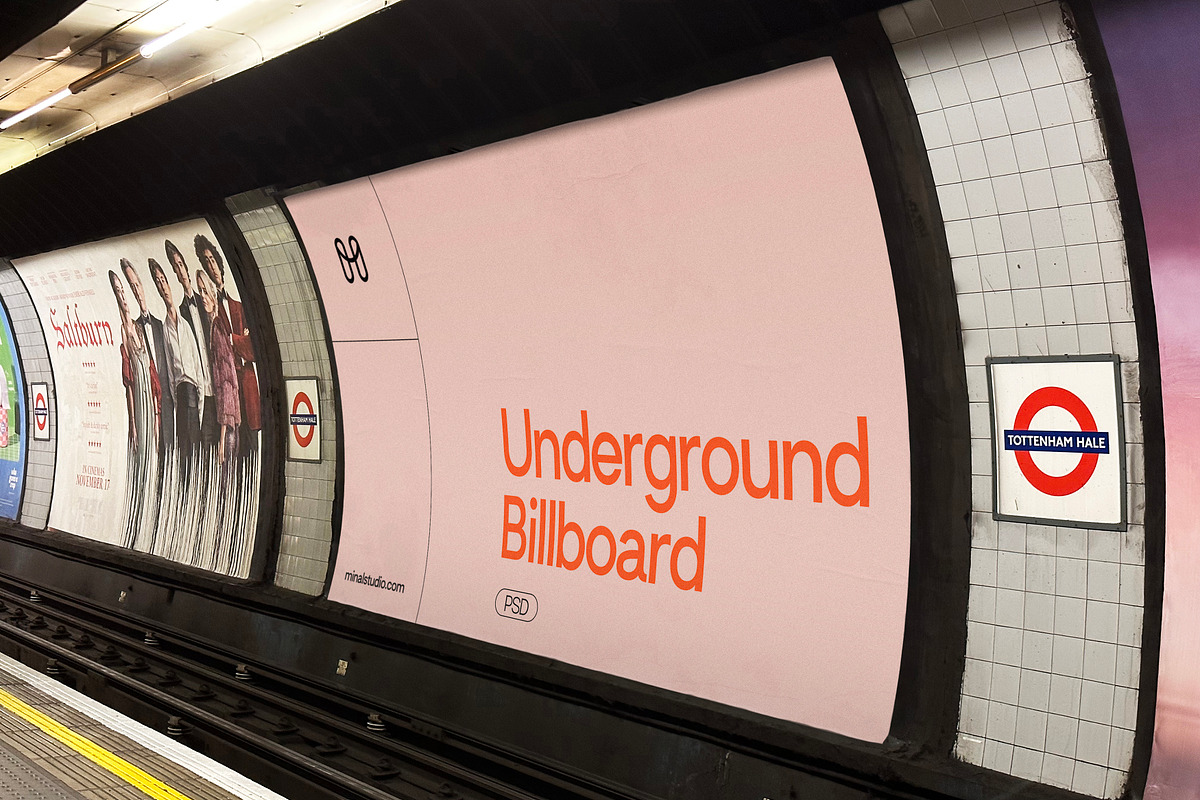 Underground Urban Billboard Mockup, an Advertising Mockup by MinalStudio (Photo 1 of 3)