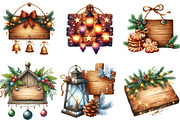 Christmas Wooden Signs Clipart, an Illustration by DreamArtGraphic (Thumbnail 2 of 4)
