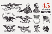 USA history & 4th of July vector set, a Decorative Illustration by kaer_shop (Thumbnail 1 of 14)