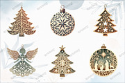 Christmas Laser Cut Ornaments Bundle, an Illustration by designcity5 (Thumbnail 2 of 5)