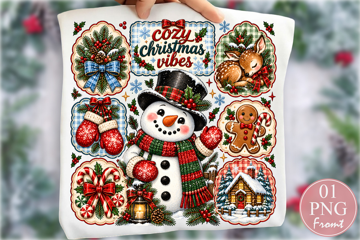 Cozy Christmas Vibes Snowman PNG, a Seasonal Illustration by Rose Art (Photo 1 of 4)