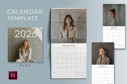 2026 Square Calendar Template, a Brochure Template by R-studio