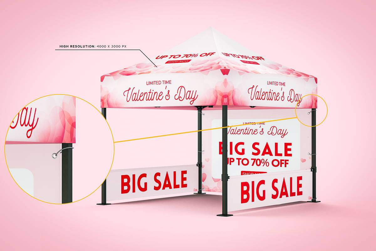 Outdoor Canopy Tent Mockup Set, an Advertising Mockup by Se٧enStudio (Photo 7 of 8)