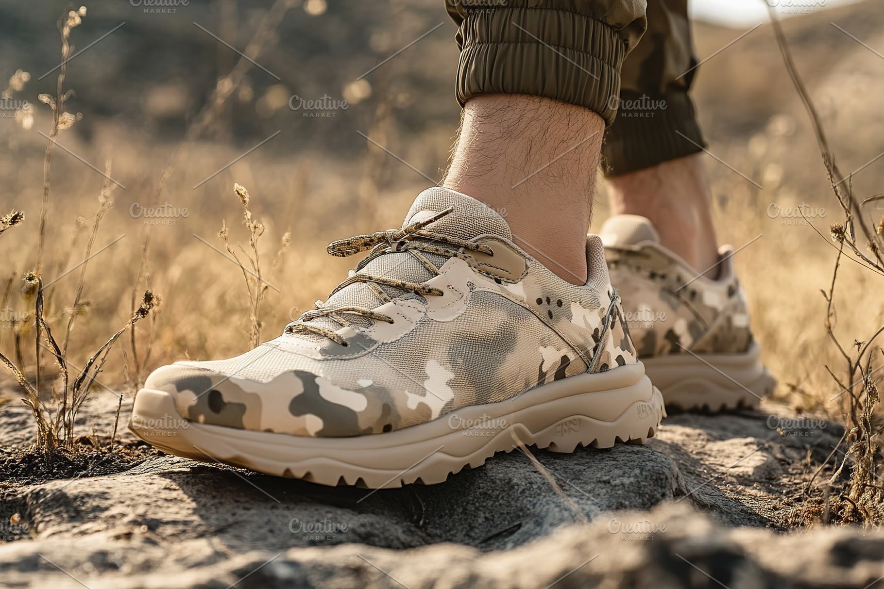 Young athlete in sport shoes for trail, healthy lifestyle, a Photo by AlyaAnd