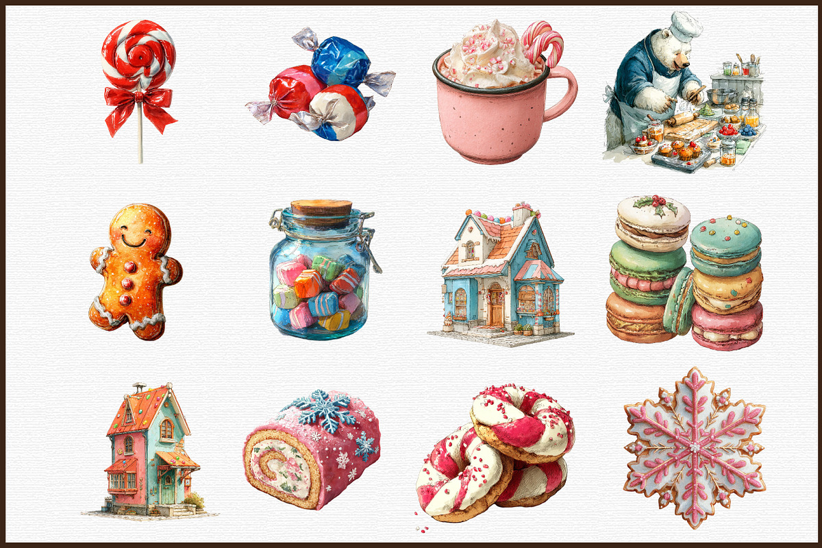 Sweet Christmas Clipart Bundle, an Illustration by Sublimation Artist (Photo 3 of 6)