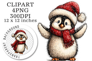 Christmas Penguin Clipart Bundle