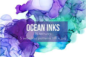 Blue Alcohol Ink Textures