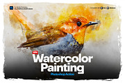 Watercolor Painting Photoshop Action, an Action Add-On by Shovajit (Thumbnail 1 of 11)