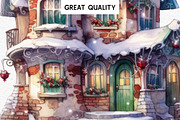 Christmas Santa Elf House Clipart, a Seasonal Illustration by Rabbit Heart (Thumbnail 4 of 10)