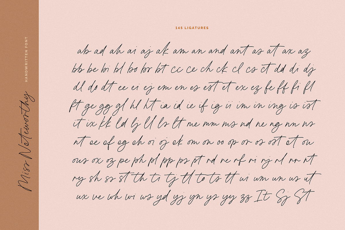 Miss Noteworthy handwritten font, a Handwritten Font by Minna Kaario (Photo 11 of 14)