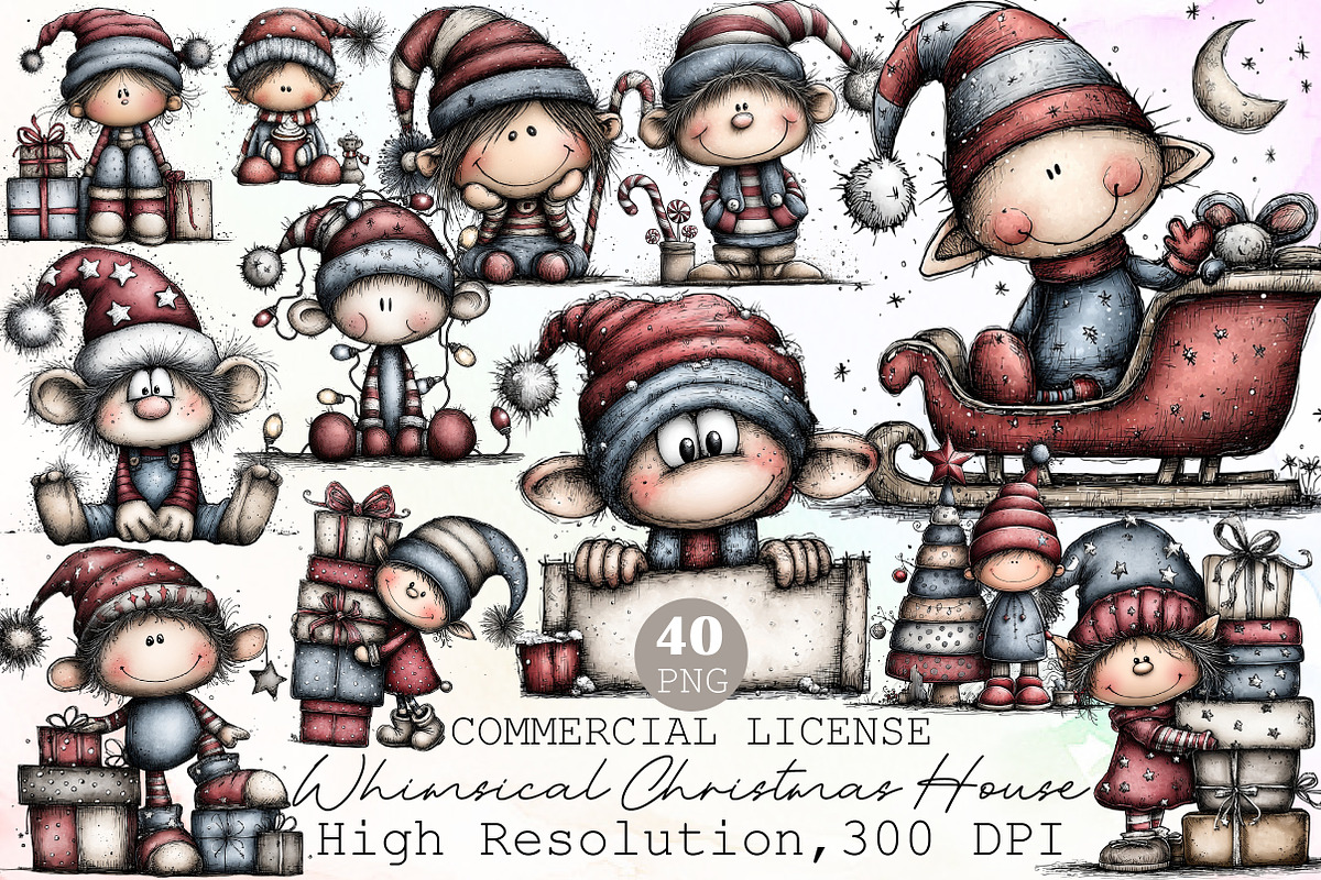 Whicmila Christmas Elf Clipart, an Illustration by Sublimation Artist (Photo 1 of 6)