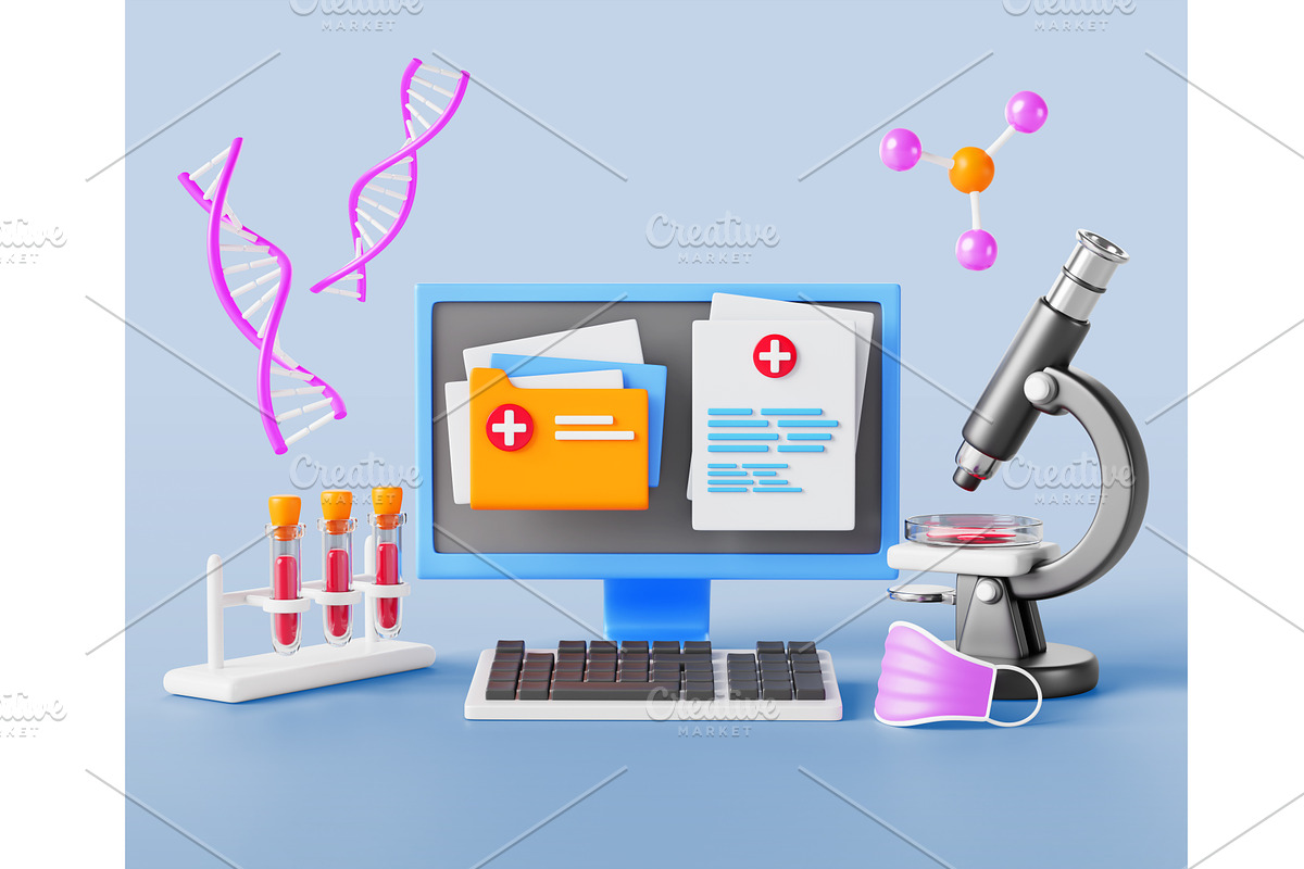 3d medical laboratory doctor, a Healthcare Illustration by Marozhkastudio