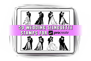 50 Couple Silhouette Procreate Stamp, a Brush Add-On by Procreate Sale (Thumbnail 1 of 6)