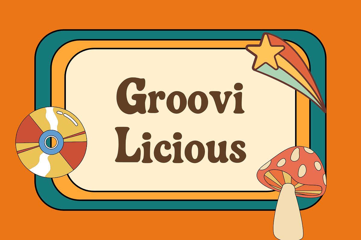 Groovi Licious Retro Font, a Sans Serif Font by RT Studio (Photo 1 of 12)