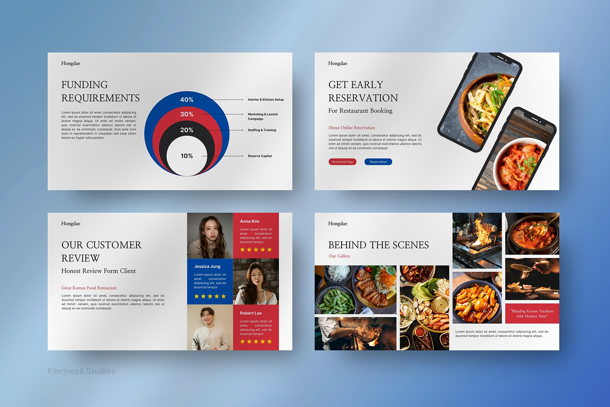 Korean Restaurant Google Slides preview 4