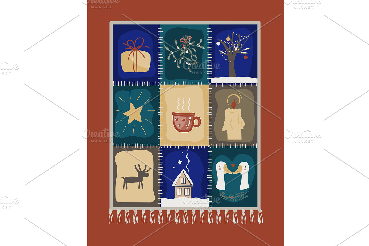 Vintage Patchwork Quilt Doodle, an Illustration by Toltemara