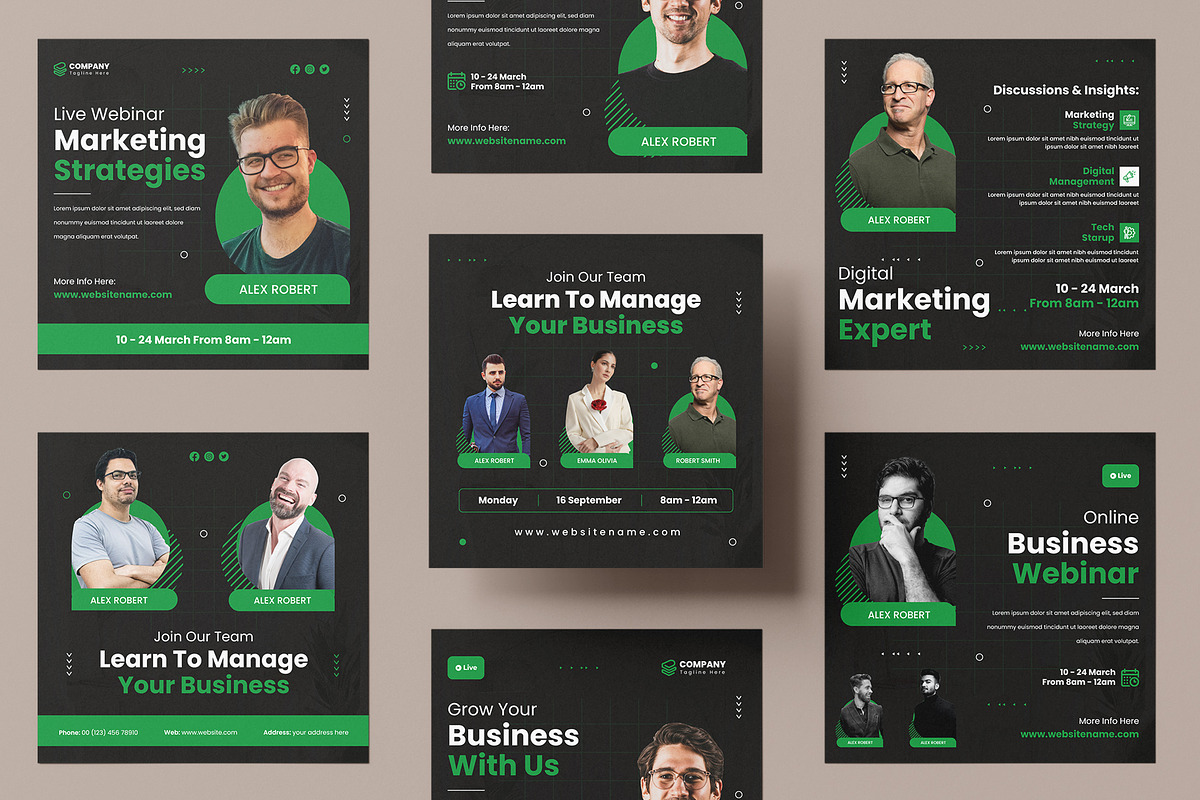 Webinar Social Media Post Pack, a Social Media Template by Pixelpick (Photo 4 of 6)