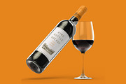 Wine Bottle & Glass Mockup PSD, a Packaging Mockup by LESZ Design (Thumbnail 3 of 3)