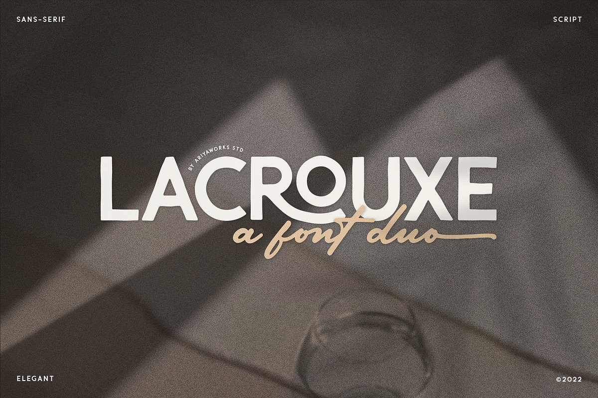 Lacrouxe | Font Duo, a Sans Serif Font by Ariya Works (Photo 1 of 9)