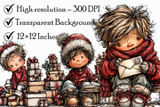 Cute Little Christmas Boy Clipart, an Illustration by Libby Wishes (Thumbnail 4 of 7)