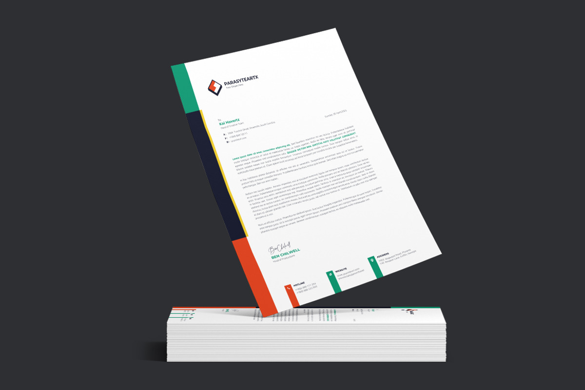 Modern Letterhead, a Stationery Template by iDoodle Studio (Photo 3 of 4)