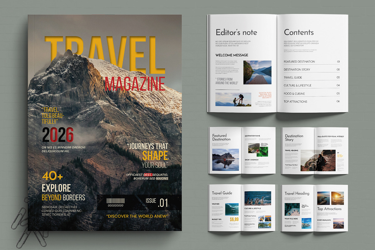 Travel Magazine Brochure Design, an Invitation Template by MightyDesign (Photo 1 of 6)