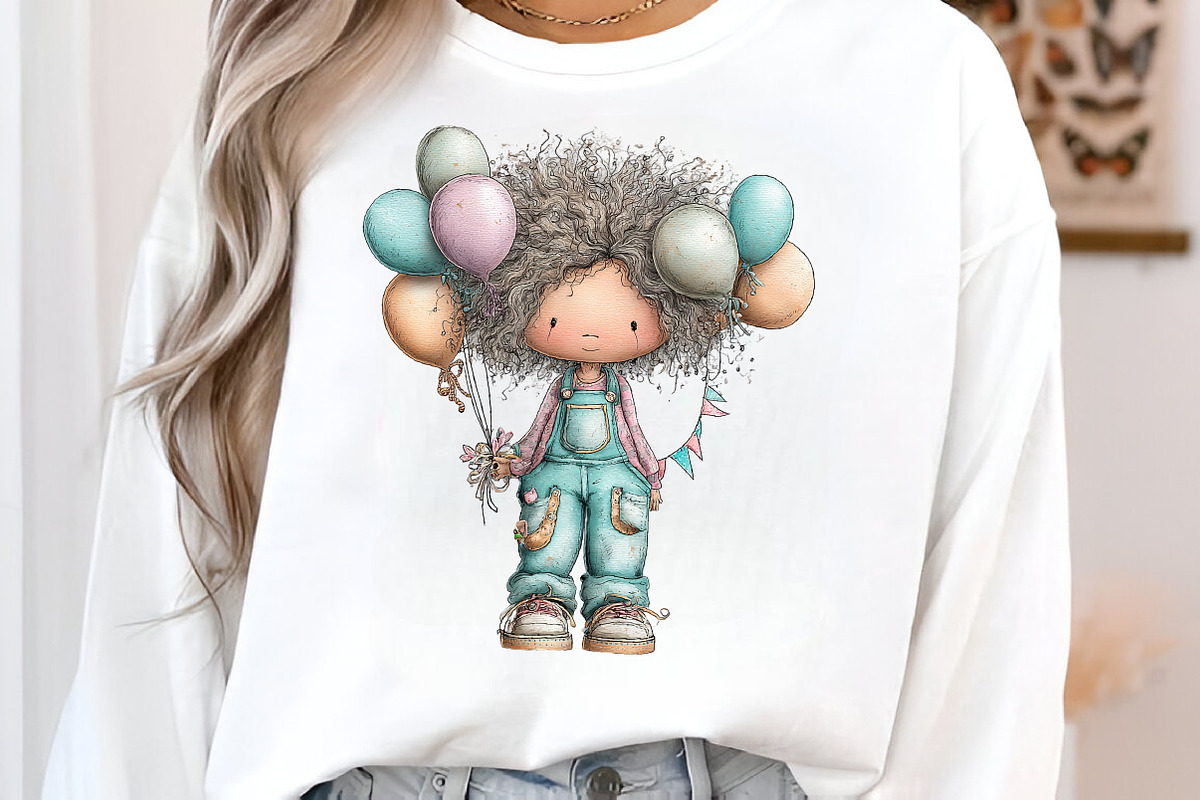 Whimsical birthday girl clipart, an Illustration by SinaCreation (Photo 8 of 11)