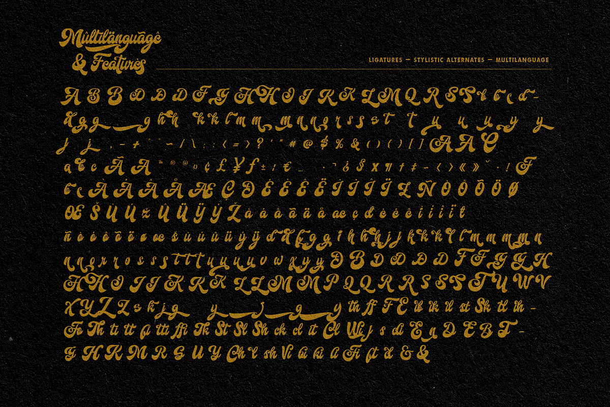 Harland Vintage With Bonus, a Script Font by Fortunes Co (Photo 9 of 14)