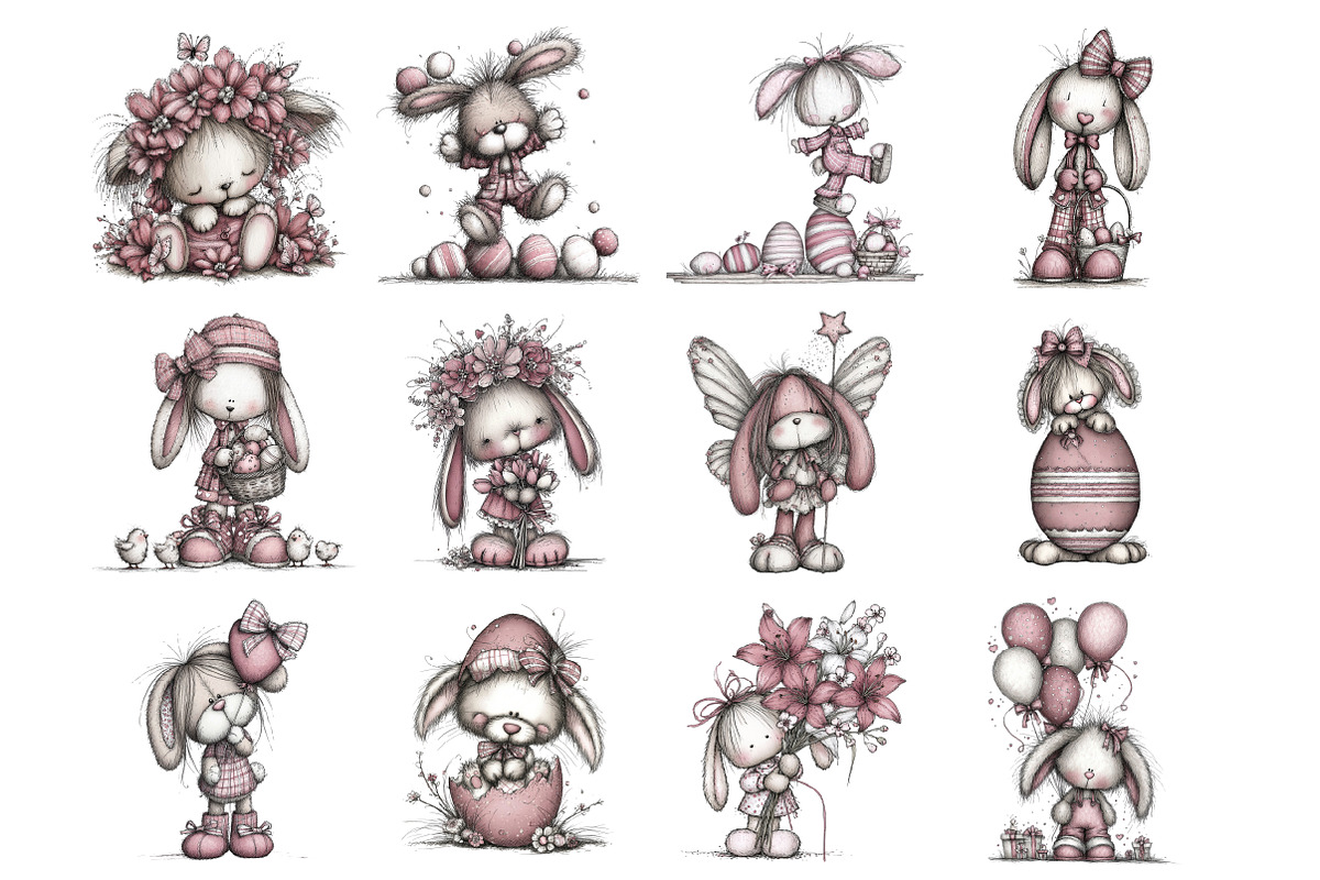 Easter Bunny Clipart, an Illustration by Design Market (Photo 2 of 3)