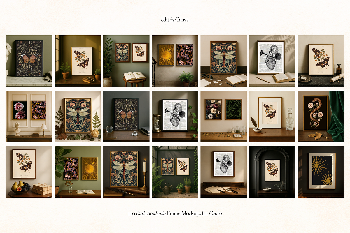 Dark Academia Frame Mockups Bundle, a Household Mockup by Matisse Studio (Photo 6 of 10)